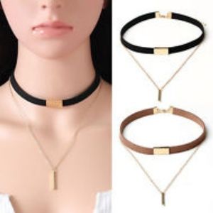 Black Velvet & Gold Choker #J215